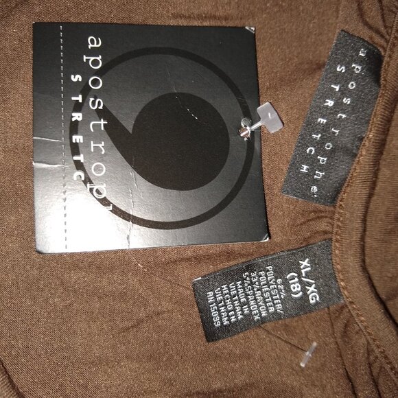 apostrophe stretch brown misses tie waist dress - Picture 5 of 6